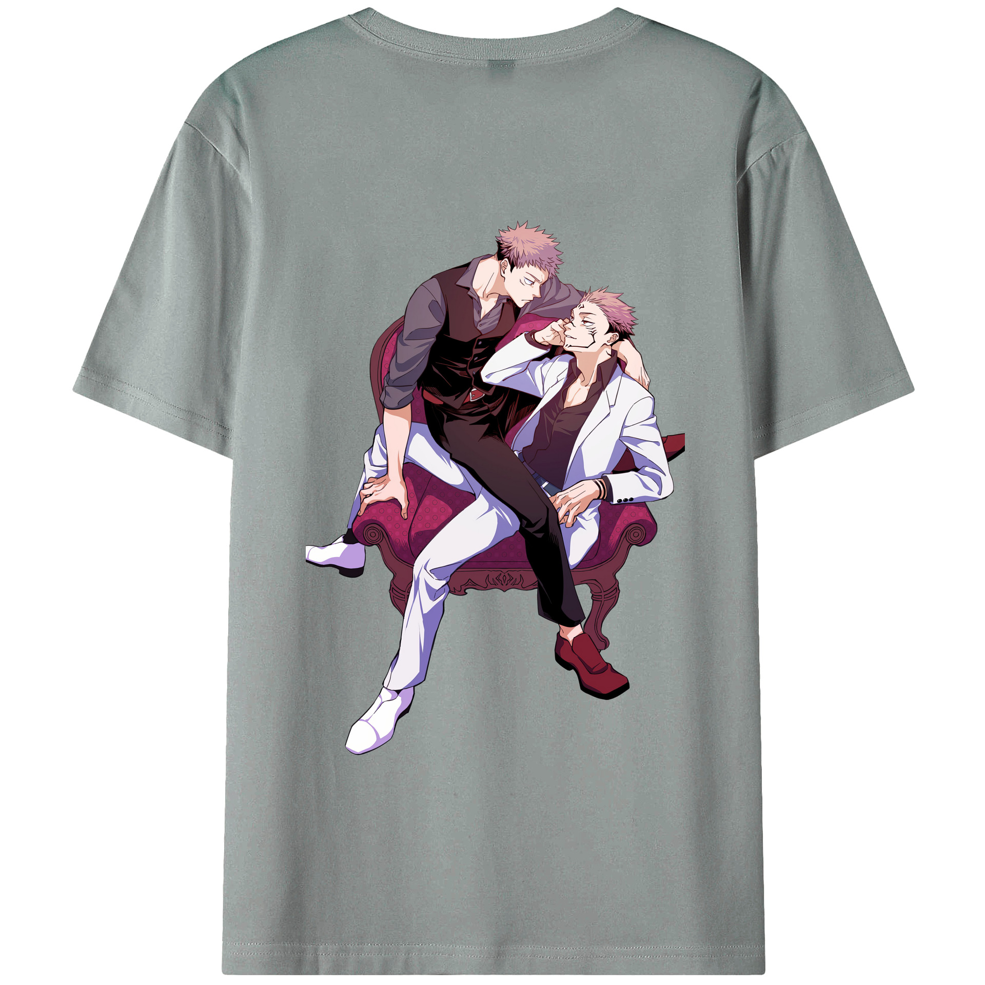 （画像用） 呪術廻戦 Jujutsu Kaisen 綿100％ メンズ半袖Tシャツ（バックプリント） 通気性